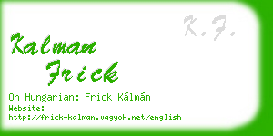 kalman frick business card